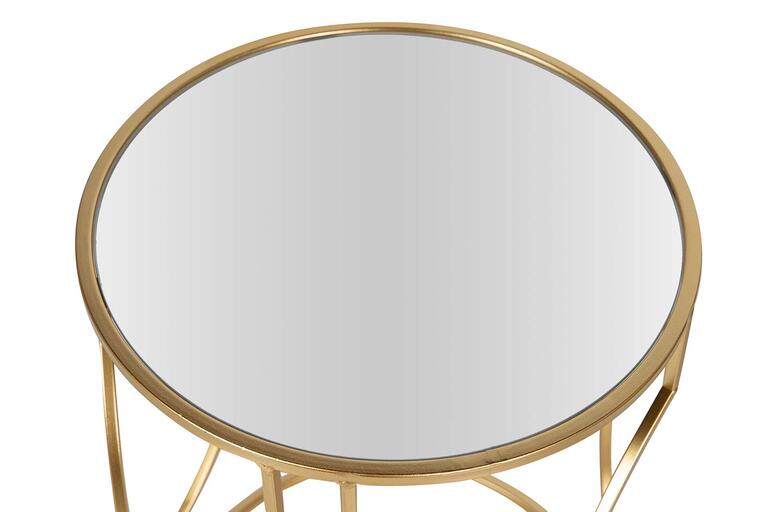 SET 2 MESAS METAL ESPEJO 43x43x55 38x38x50 CM