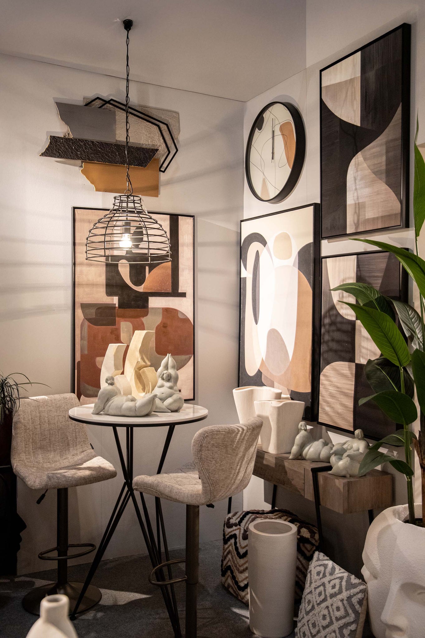 MESA DE METAL MÁRMORE BRANCO 70x70x110 CM