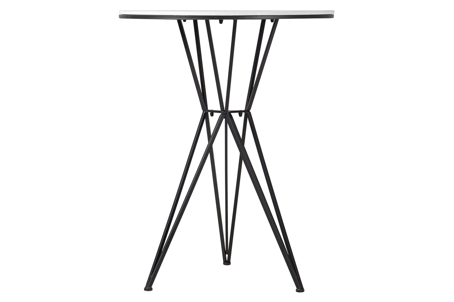 WHITE MARBLE METAL TABLE 70x70x110 CM