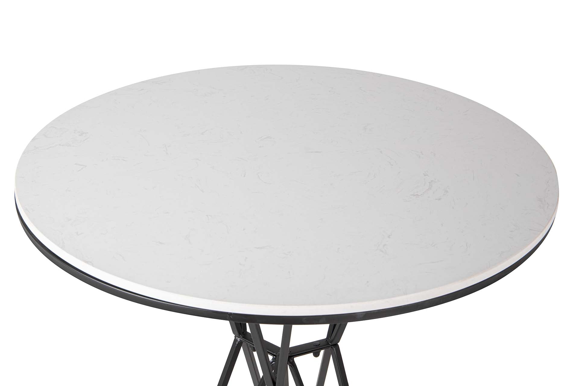 WHITE MARBLE METAL TABLE 70x70x110 CM