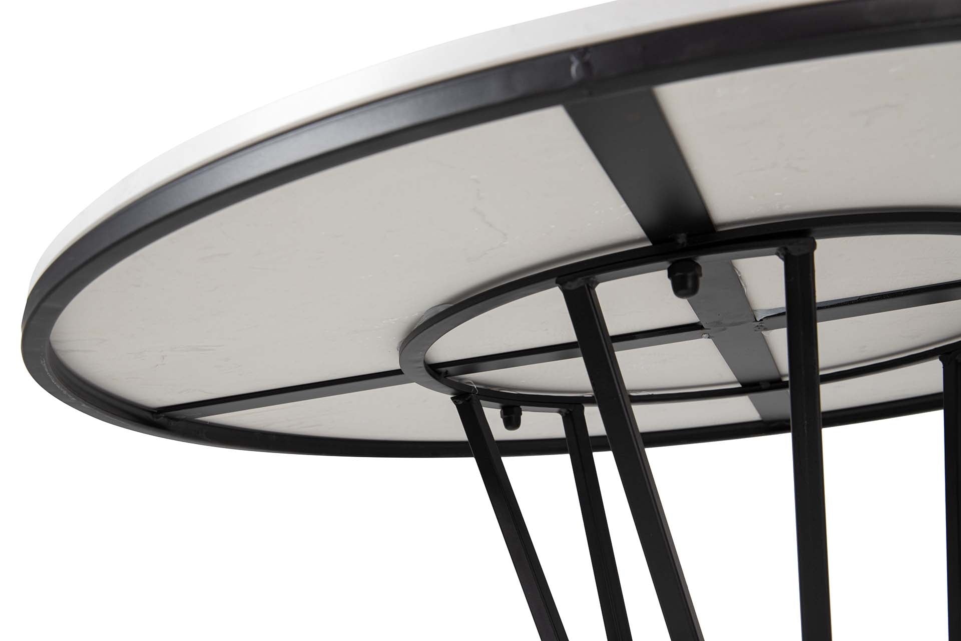 WHITE MARBLE METAL TABLE 70x70x110 CM