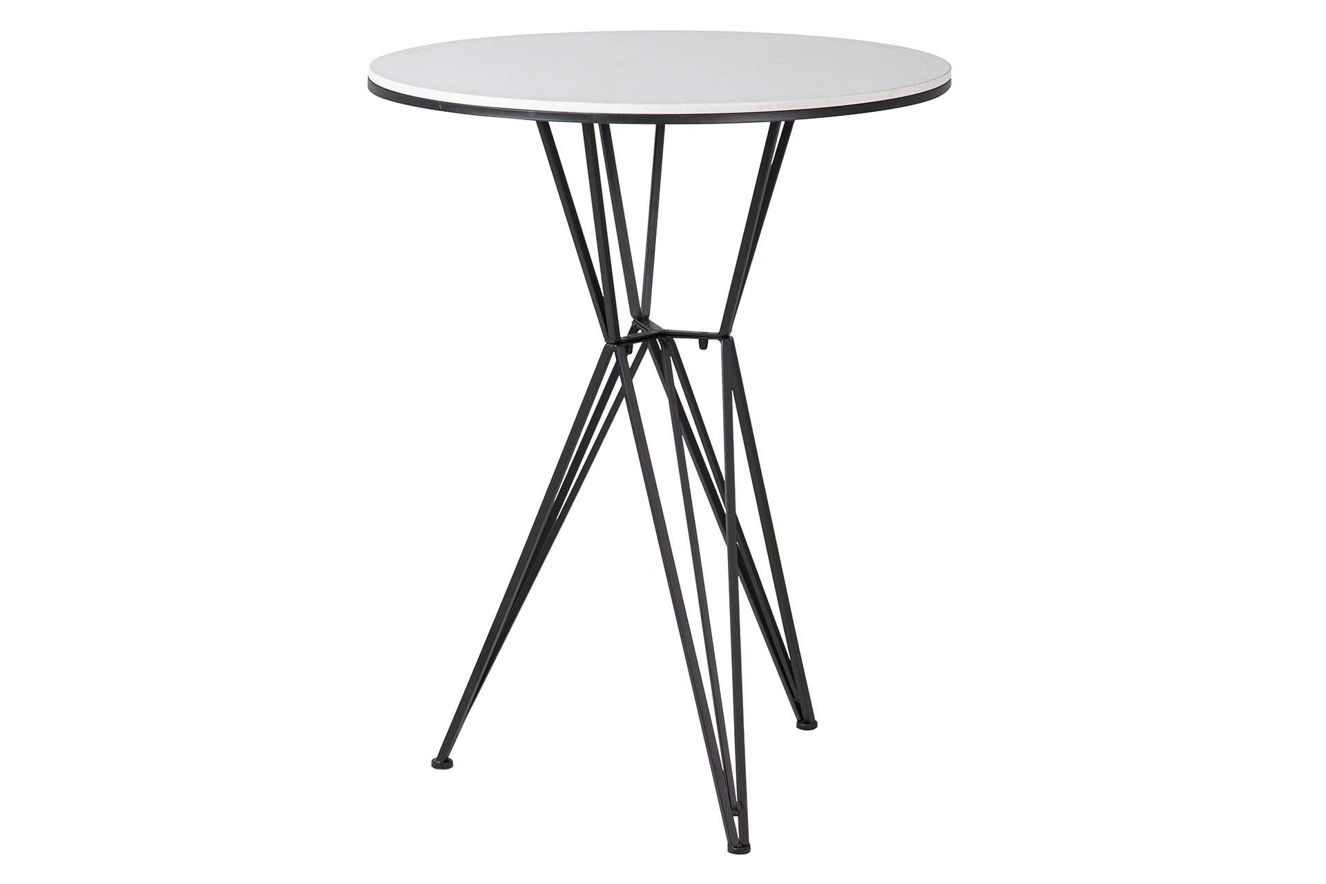 WHITE MARBLE METAL TABLE 70x70x110 CM