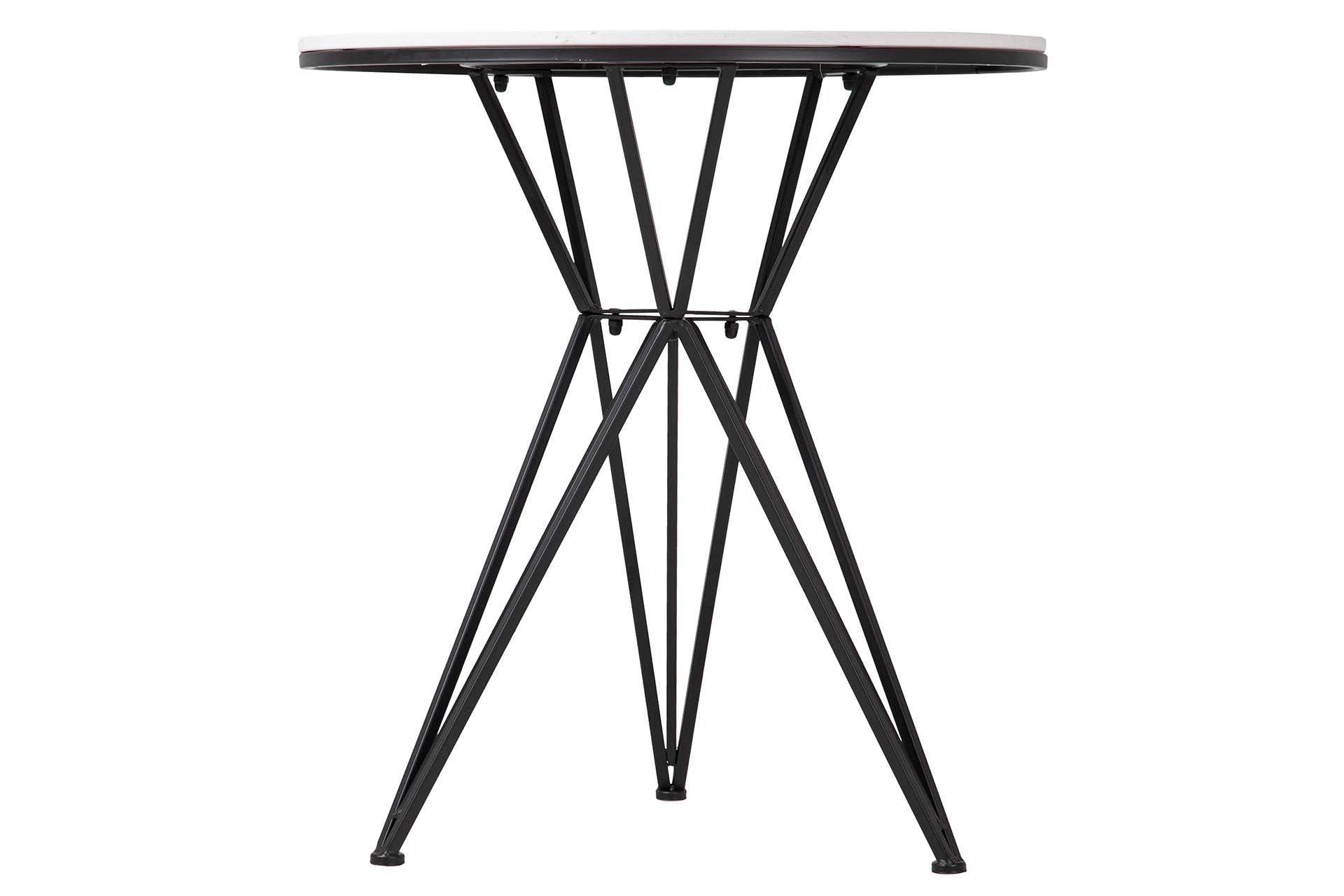 MESA DE METAL MÁRMORE BRANCO 80x80x75 CM