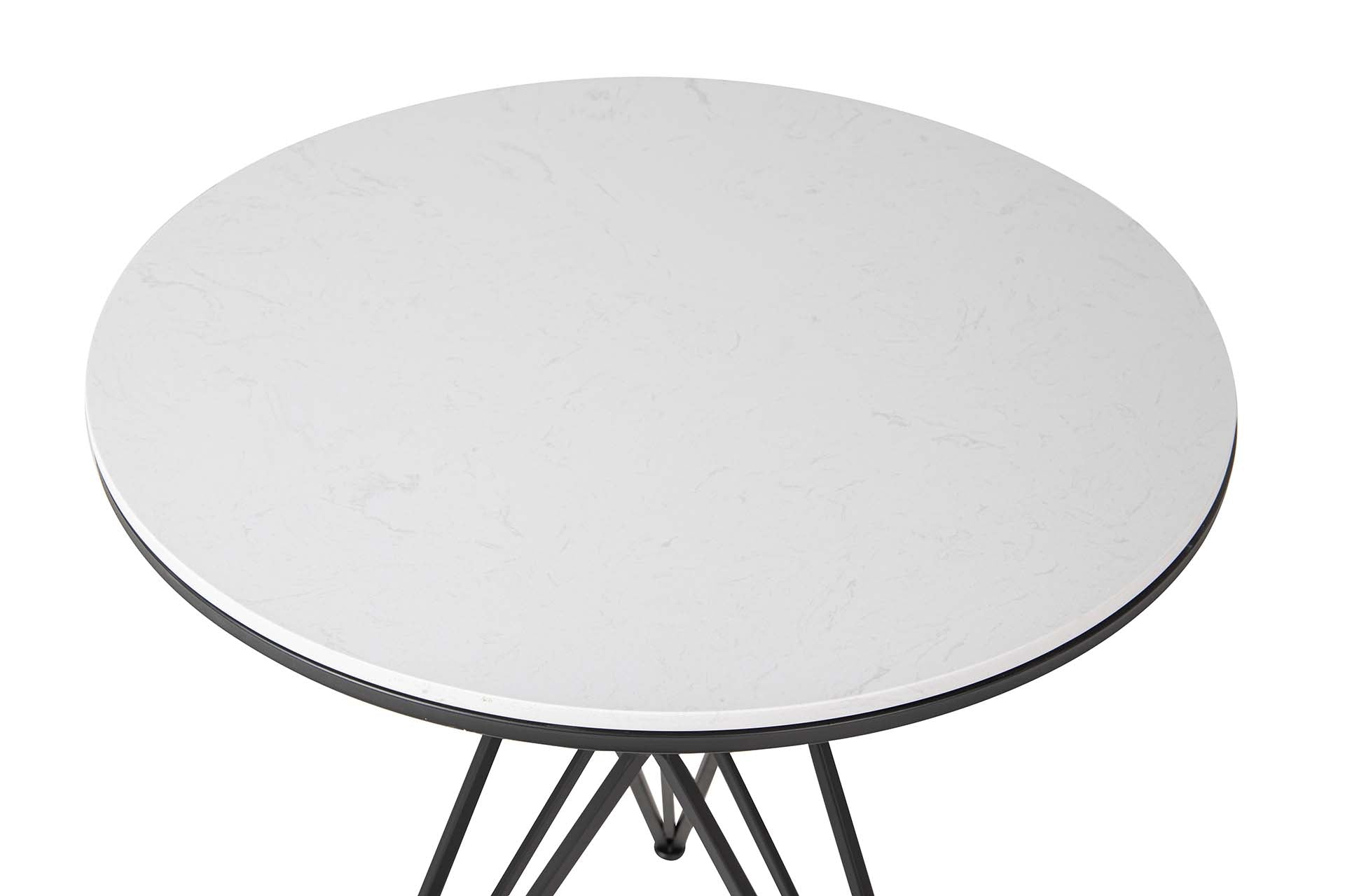 MESA DE METAL MÁRMORE BRANCO 80x80x75 CM
