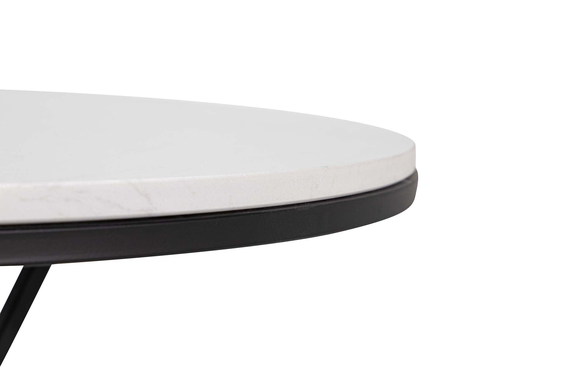 WHITE MARBLE METAL TABLE 80x80x75 CM
