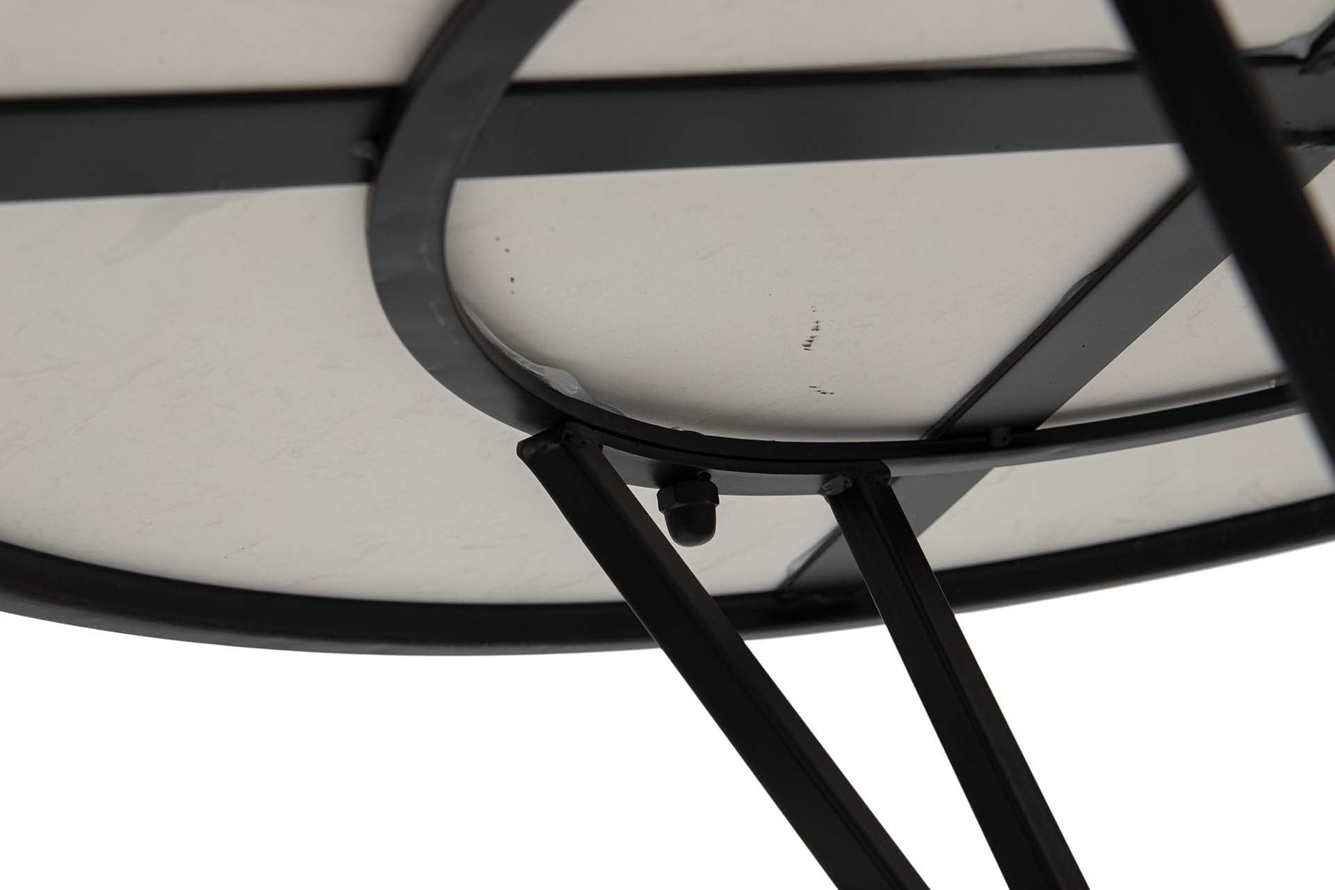 WHITE MARBLE METAL TABLE 80x80x75 CM
