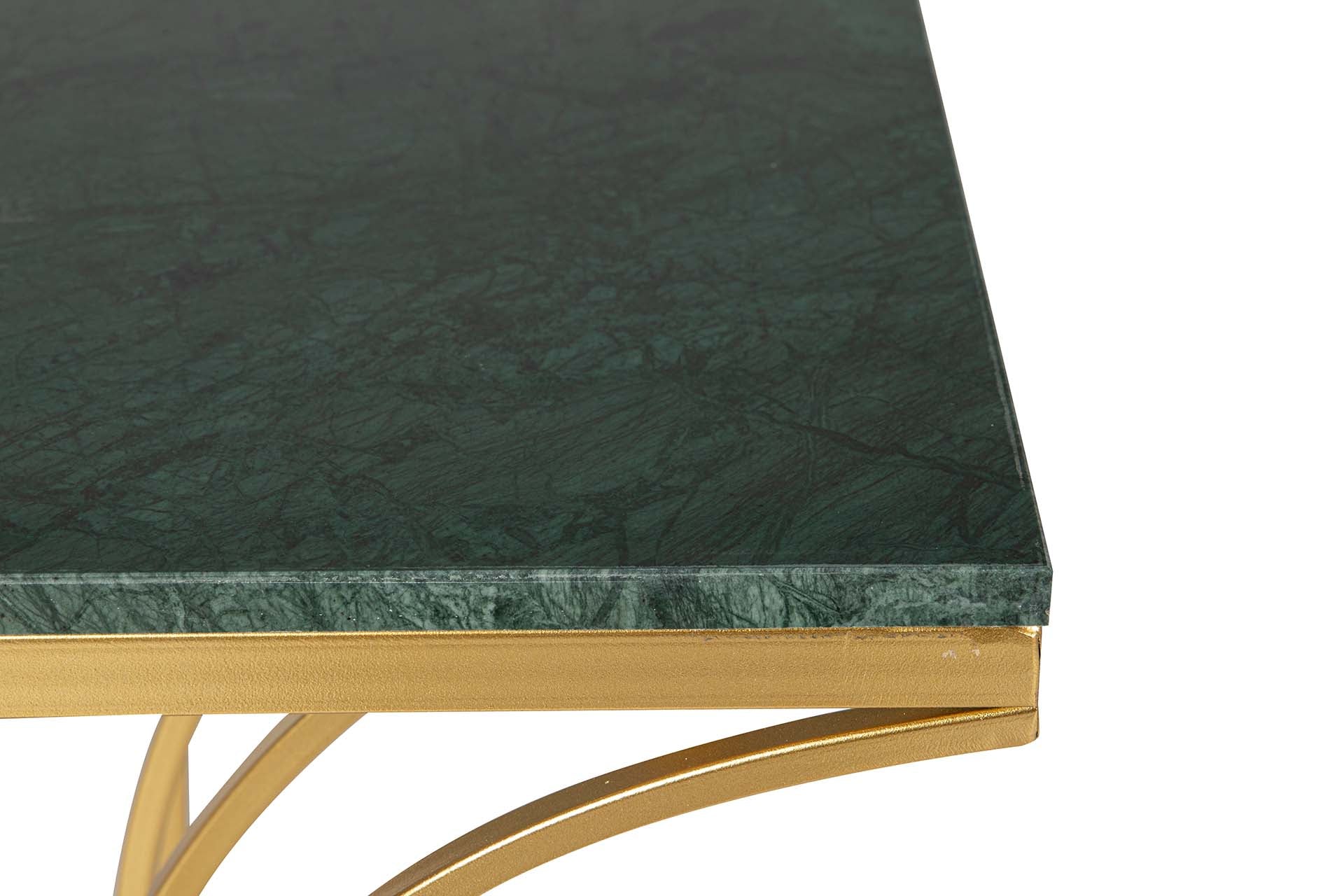 CONSOLA METAL MARMOL VERDE 104x30x79 CM