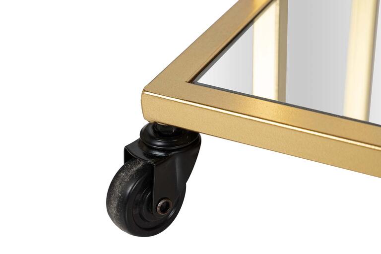 CAMARERA METAL CRISTAL DORADA 78x46x74 CM