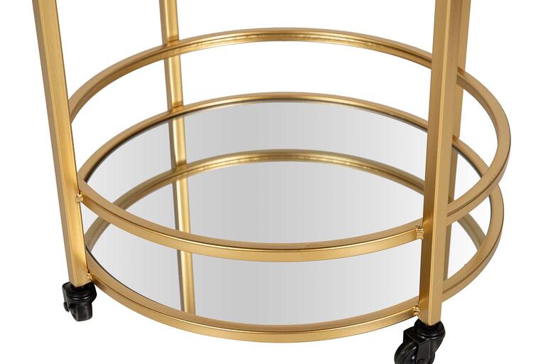 CAMARERA METAL CRISTAL DORADA 70x47x76 CM