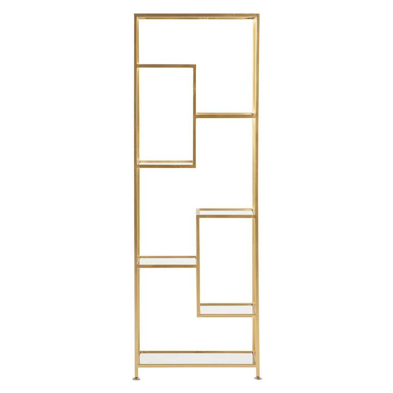 ESTANTERIA METAL DORADA BALDAS CRISTAL 60x42x174CM