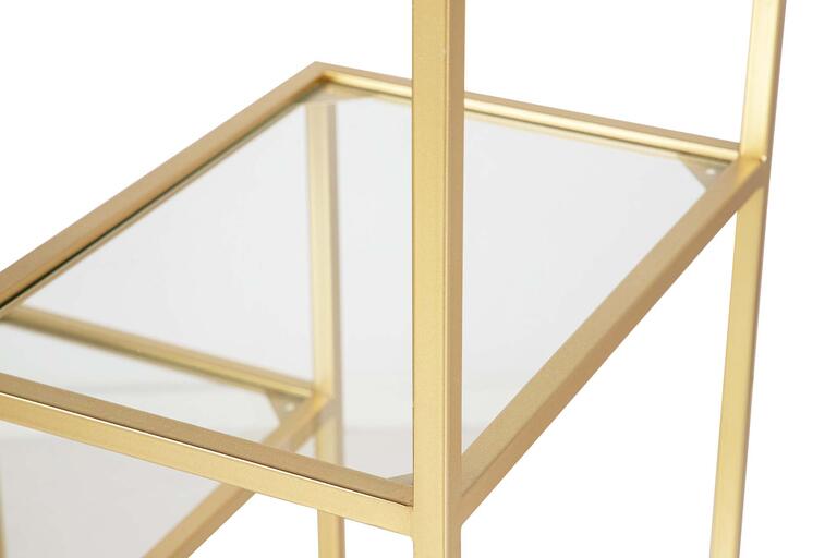 ESTANTERIA METAL DORADA BALDAS CRISTAL 60x42x174CM