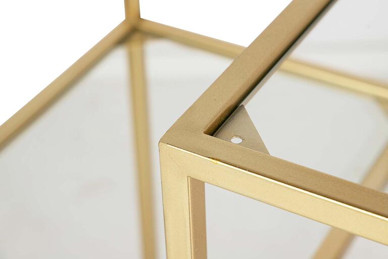 ESTANTERIA METAL DORADA BALDAS CRISTAL 60x42x174CM