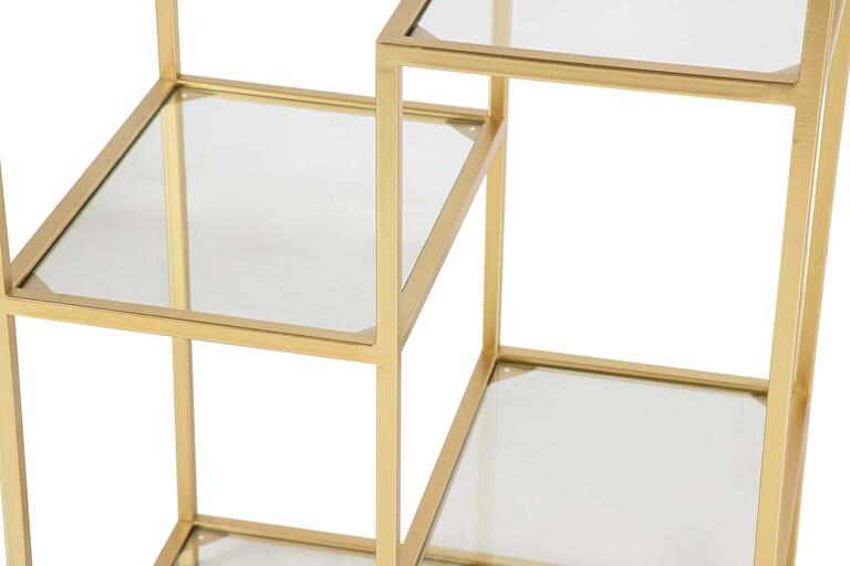 ESTANTERIA METAL DORADA BALDAS CRISTAL 60x42x174CM