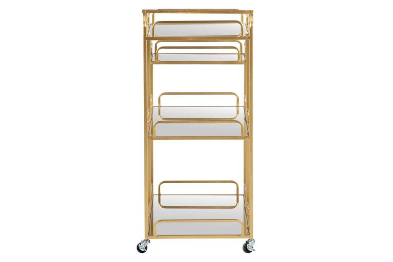 CAMARERA METAL DORADO CRISTAL 75x40x85 CM