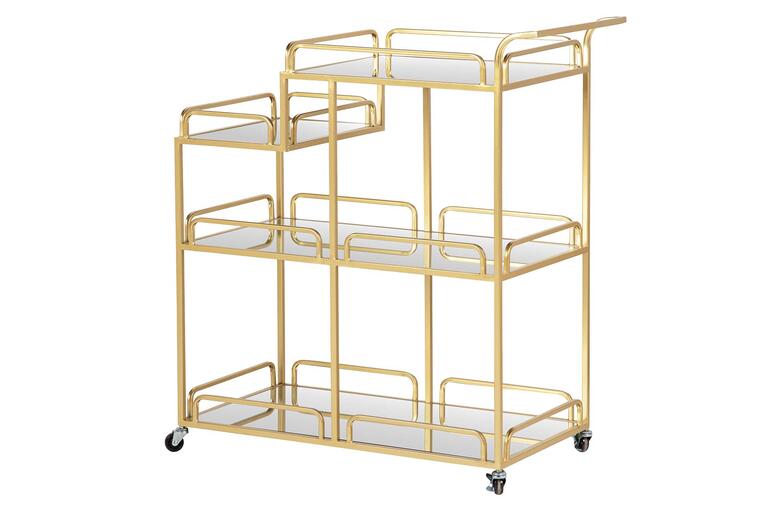 CAMARERA METAL DORADO CRISTAL 75x40x85 CM