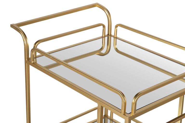 CAMARERA METAL DORADO CRISTAL 75x40x85 CM