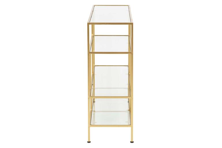 CONSOLA METAL ESPEJO DORADO 120x30x80 CM