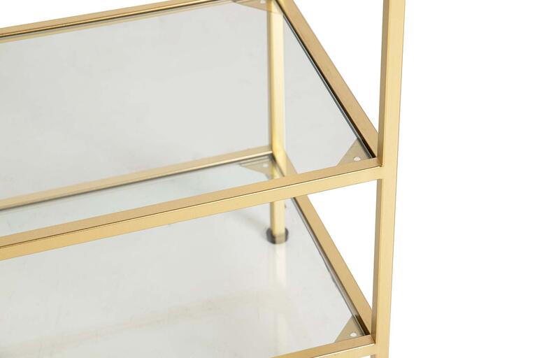 CONSOLA METAL ESPEJO DORADO 120x30x80 CM
