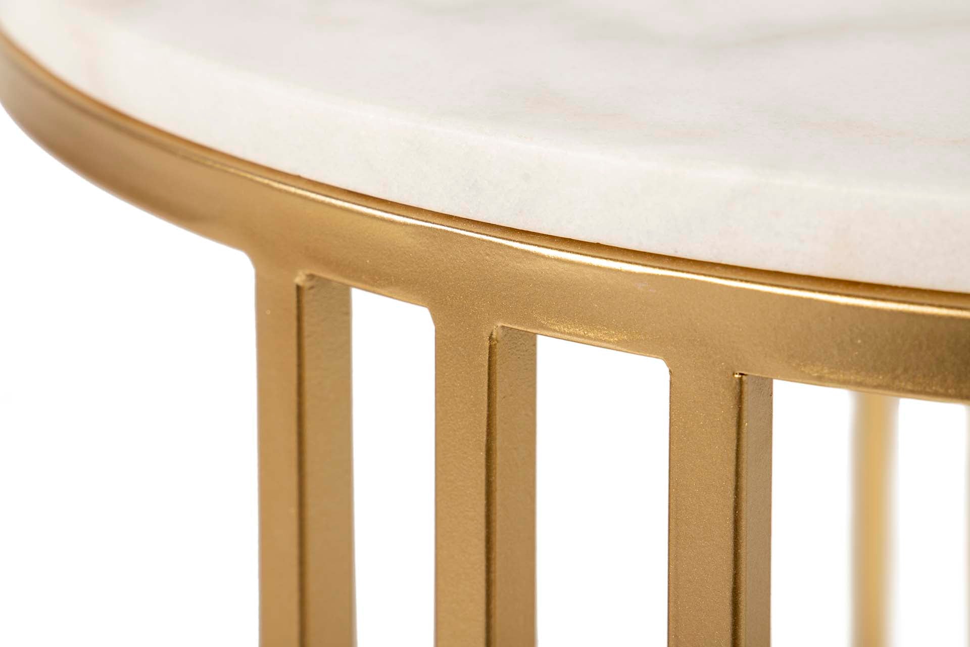 SET 2 MESAS NIDO MARMOL METAL 60x60x41/50x50x38 CM