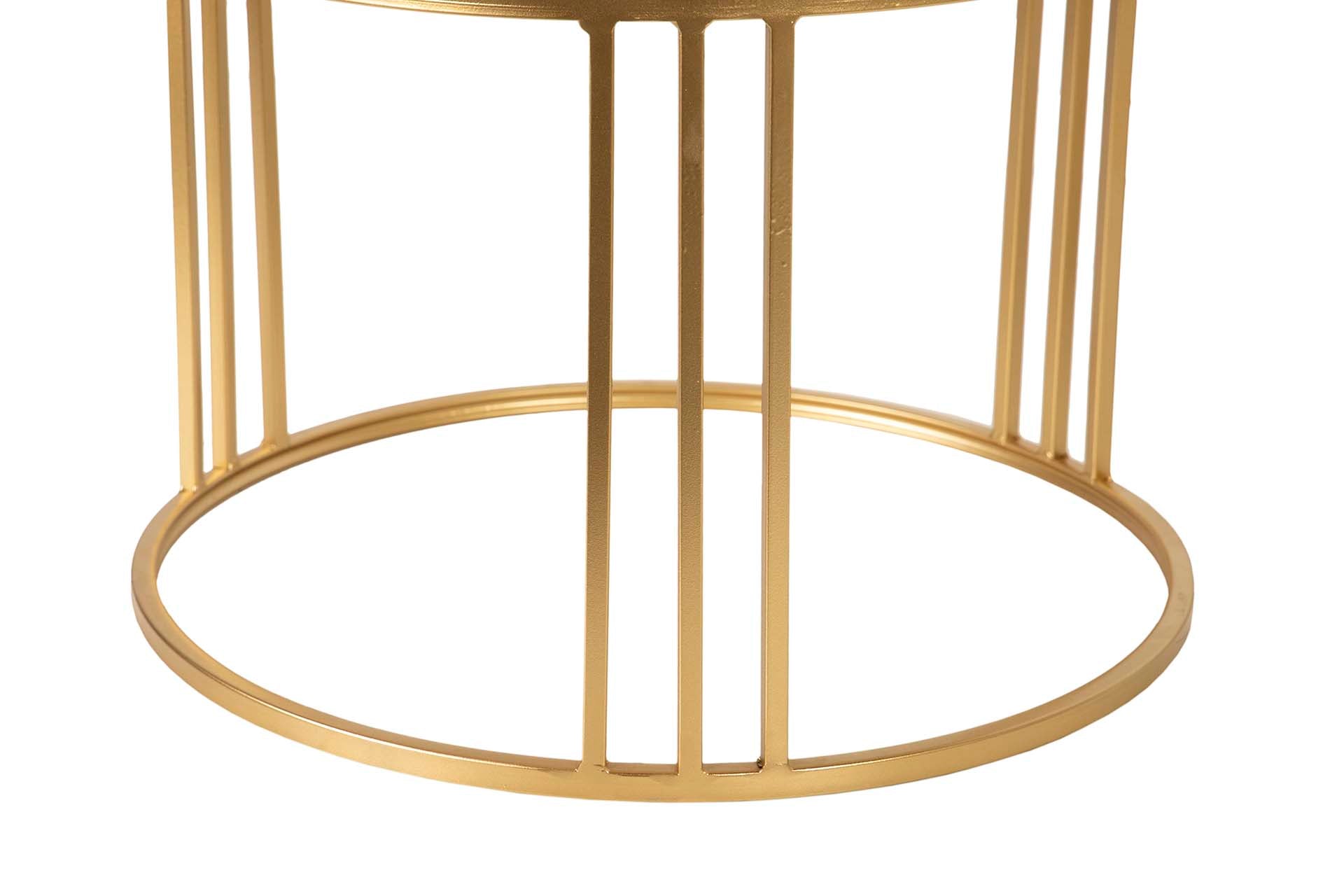 SET 2 MESAS NIDO MARMOL METAL 60x60x41/50x50x38 CM