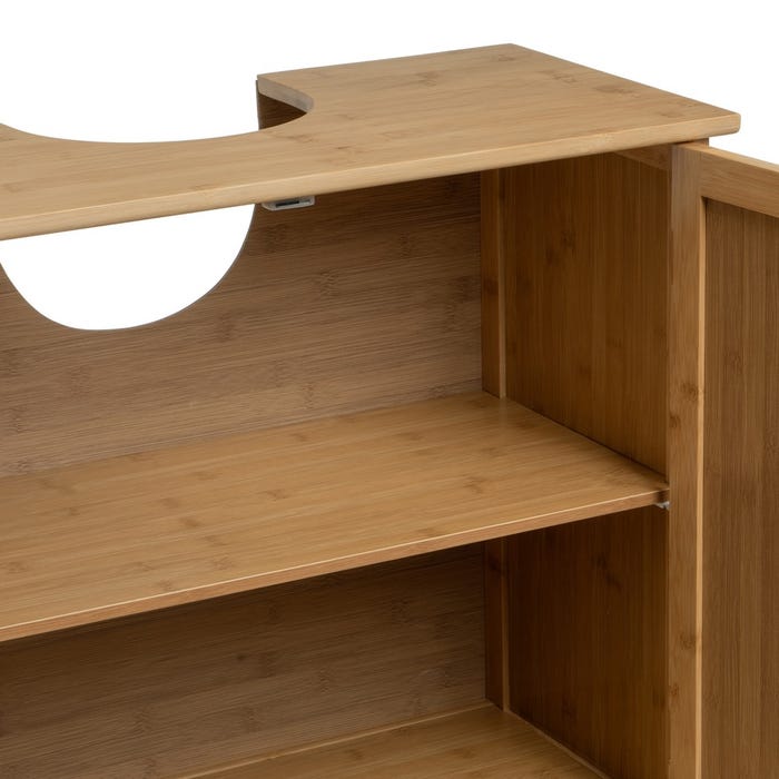 Mueble Bajo Lavabo 2 Puertas Bambú 63 X 30 X 60 Cm