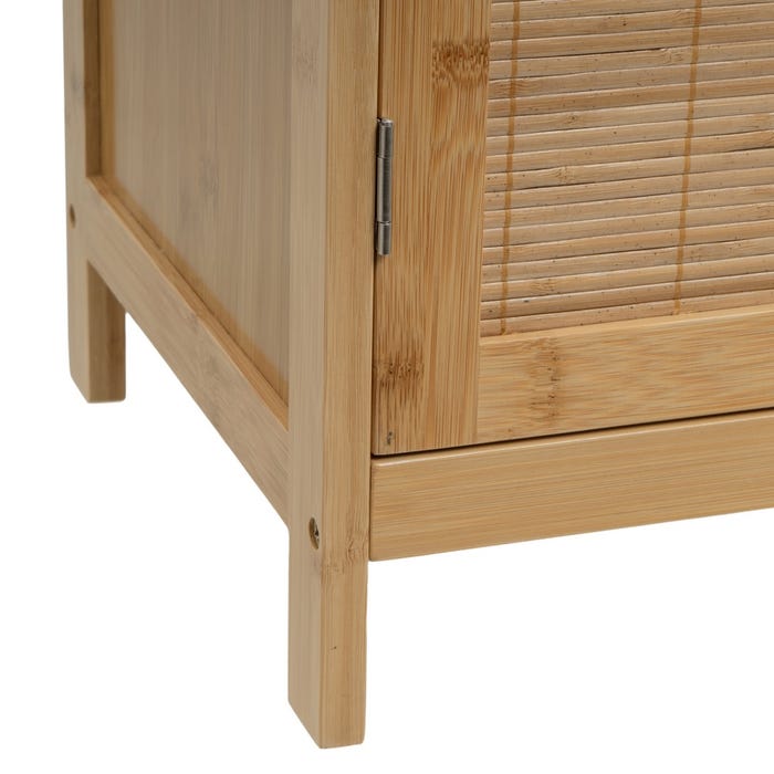 Mueble Bajo Lavabo 2 Puertas Bambú 63 X 30 X 60 Cm