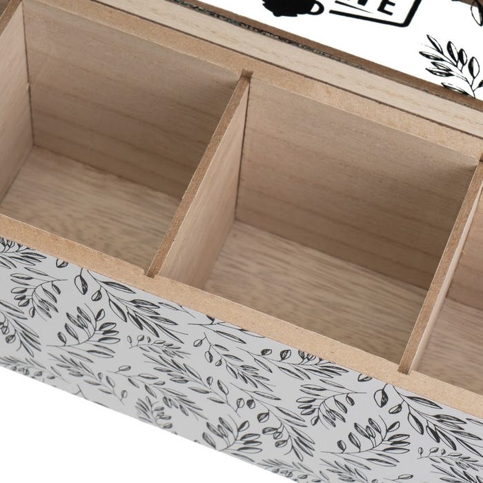 Caja 4 Compartimentos Mdf-Cristal 29 X 8 X 9 Cm