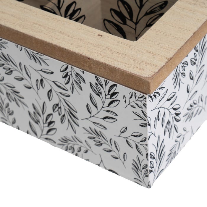 Caja 6 Compartimentos Mdf-Cristal 24 X 16 X 7 Cm