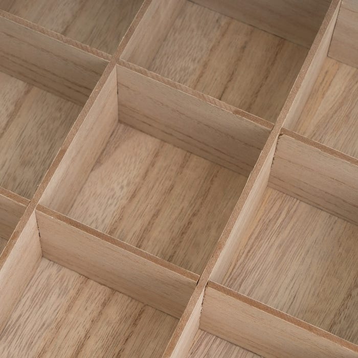 Caja 9 Compartimentos Mdf-Cristal 24 X 24 X 7 Cm