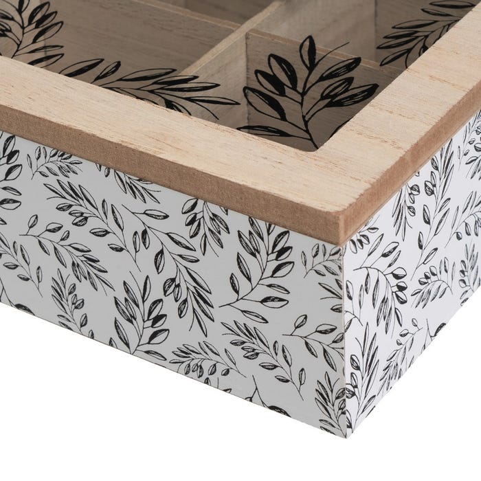 Caja 9 Compartimentos Mdf-Cristal 24 X 24 X 7 Cm