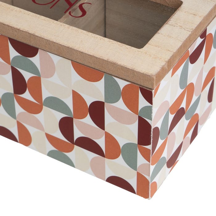 Caja 4 Compartimentos Mdf-Cristal 29 X 8 X 9 Cm