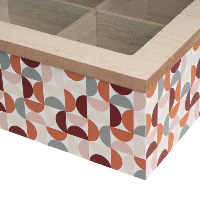 Caja 9 Compartimentos Mdf-Cristal 24 X 24 X 7 Cm