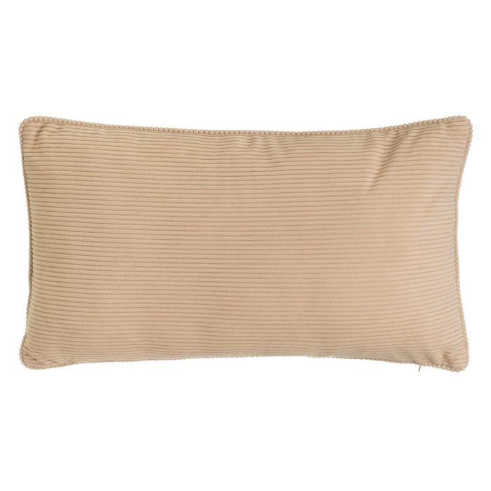 Cojín Terciopelo Teñido Canalé Beige 50 X 30 Cm
