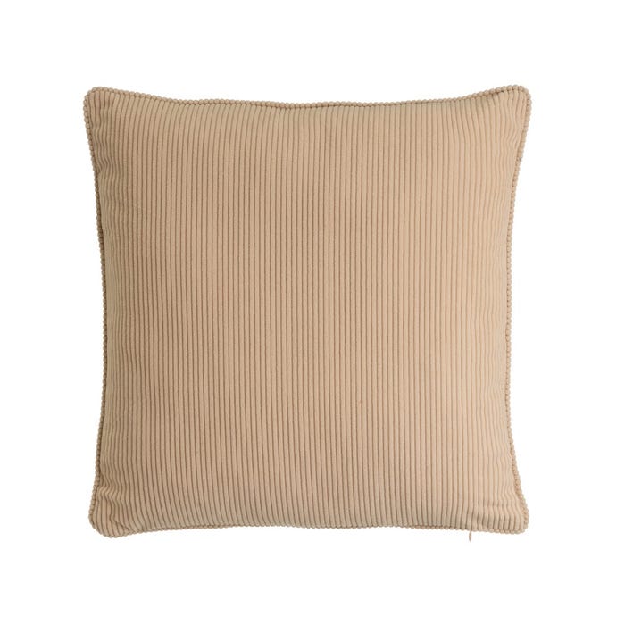 Cojín Terciopelo Teñido Canalé Beige 45 X 45 Cm