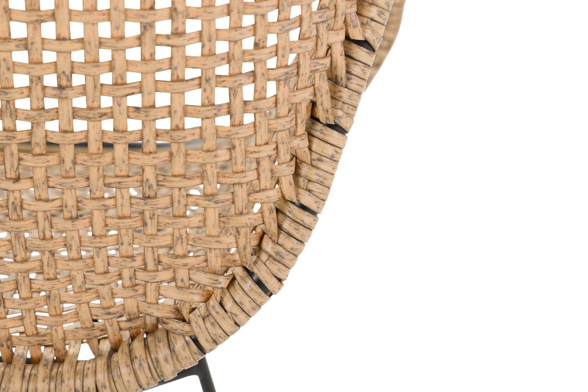 CADEIRA DE RATTAN SINTÉTICO PRETO NATURAL 58x59x82 CM