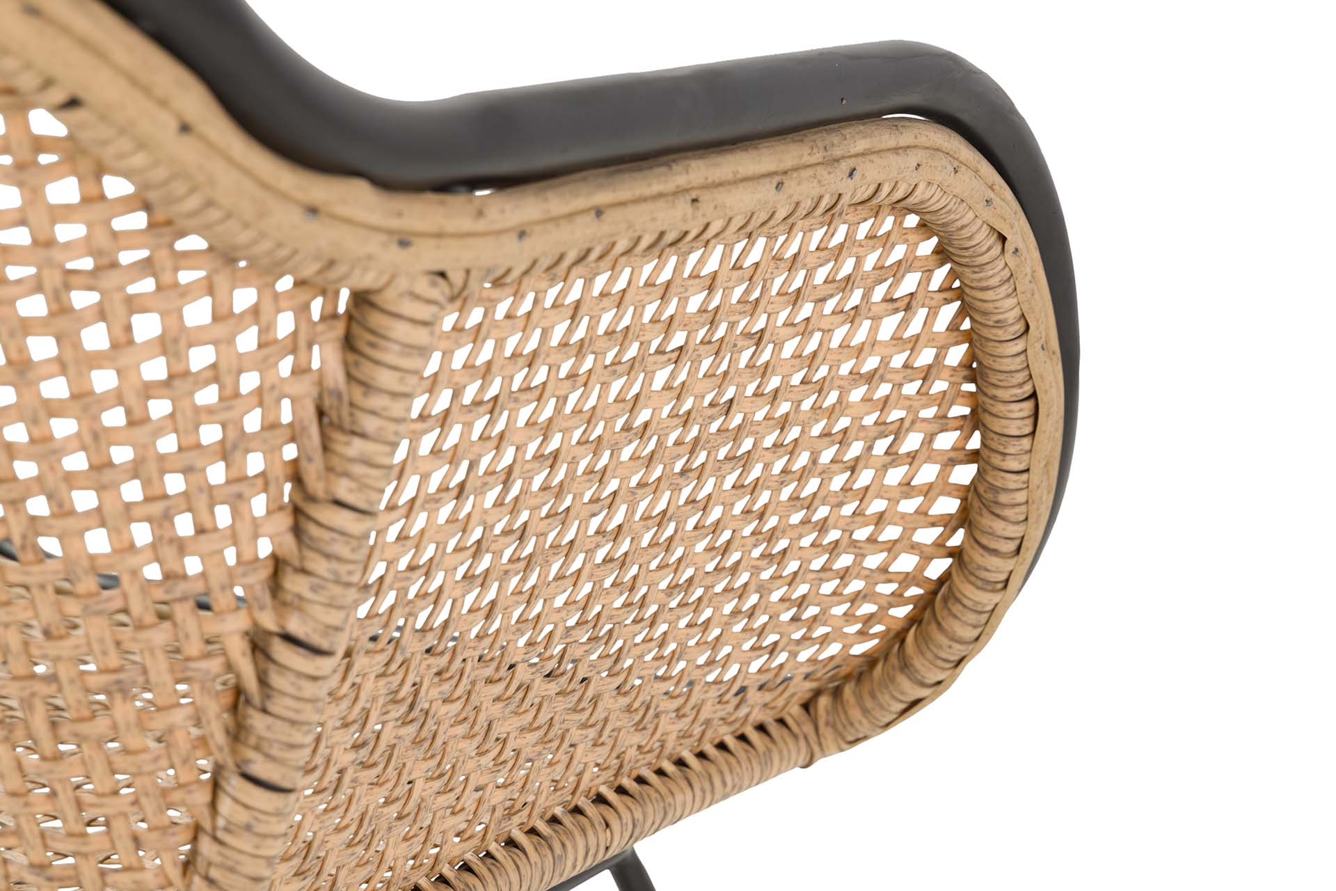 CADEIRA DE RATTAN SINTÉTICO PRETO NATURAL 58x59x82 CM