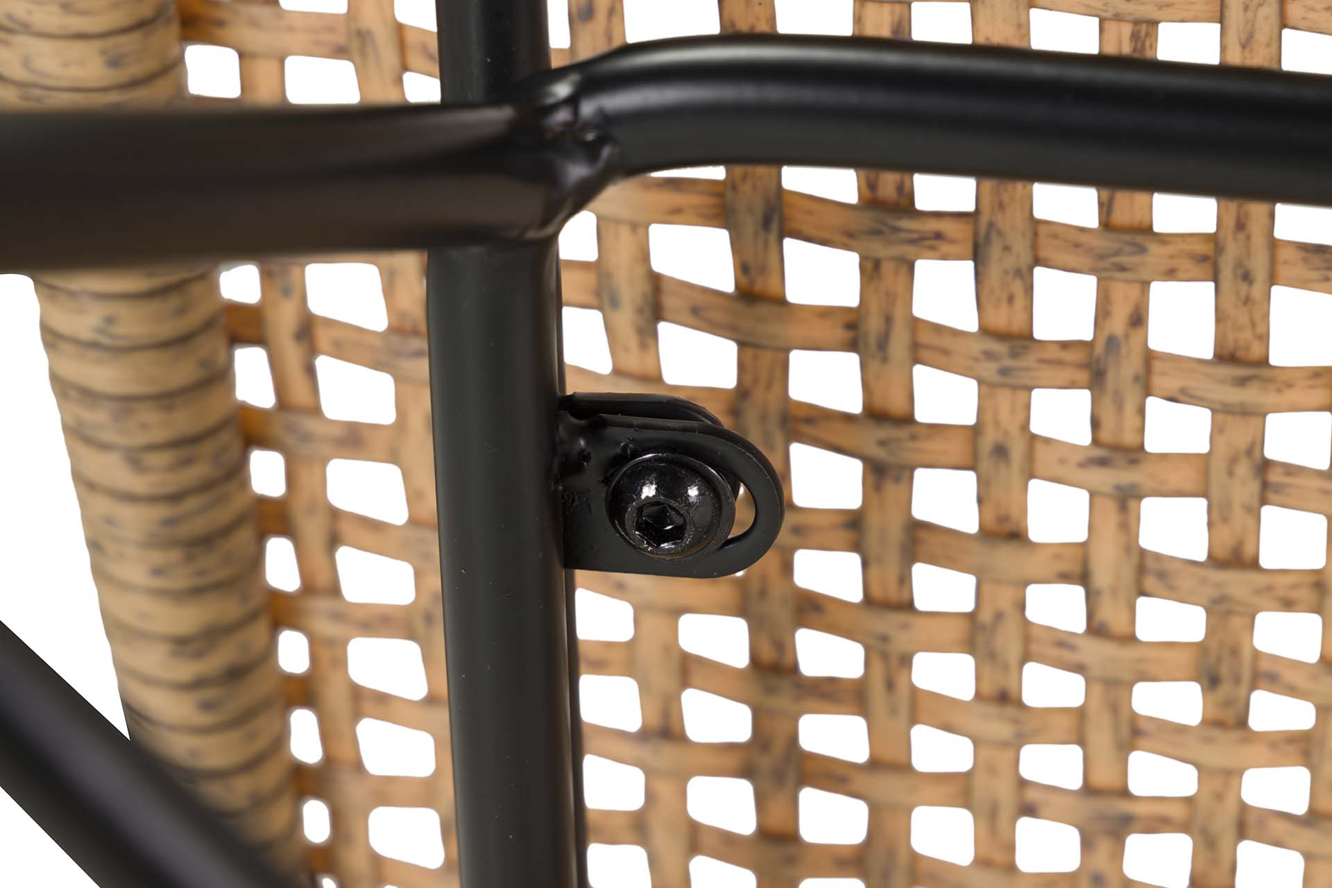CADEIRA DE RATTAN SINTÉTICO PRETO NATURAL 58x59x82 CM