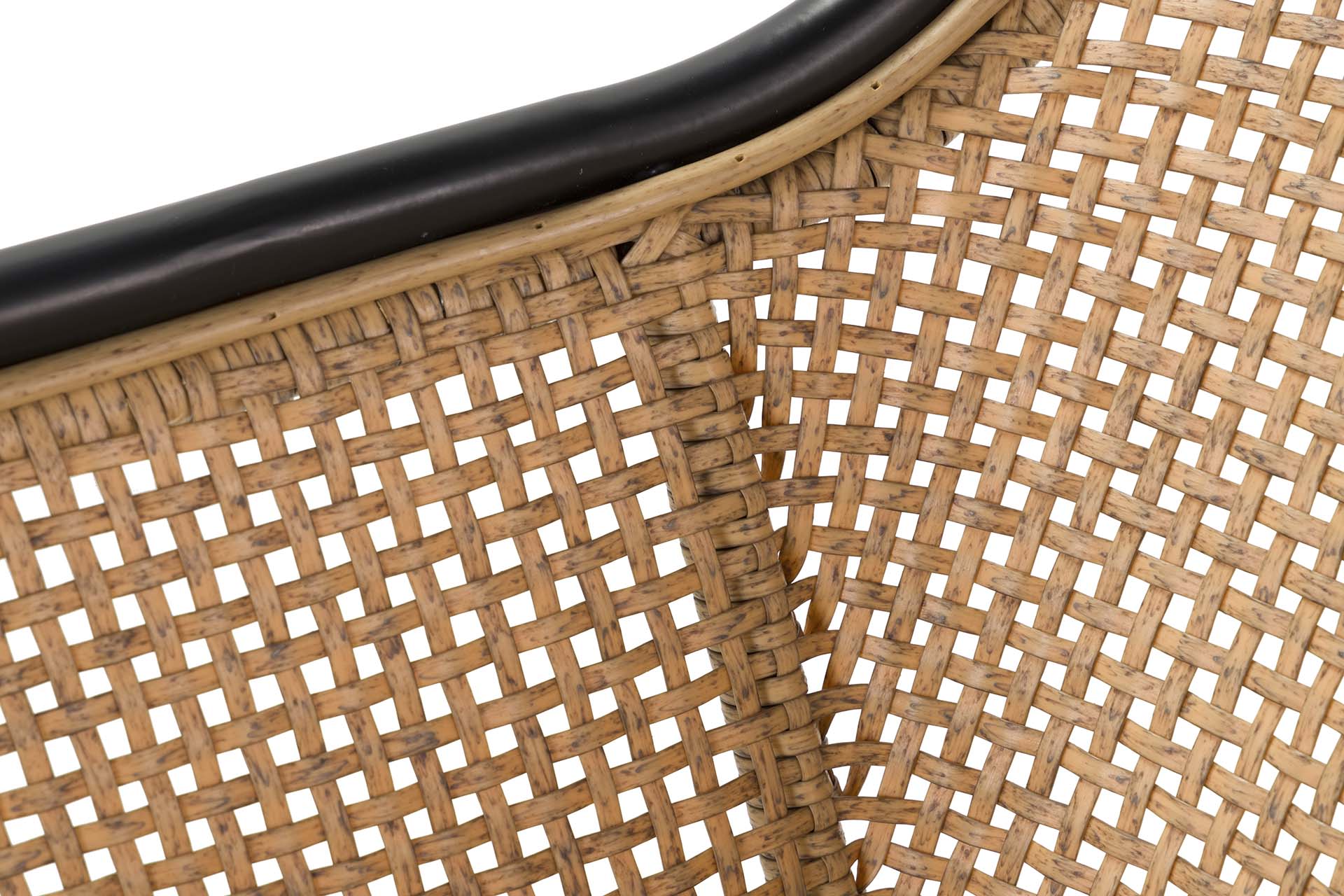 CADEIRA DE RATTAN SINTÉTICO PRETO NATURAL 58x59x82 CM
