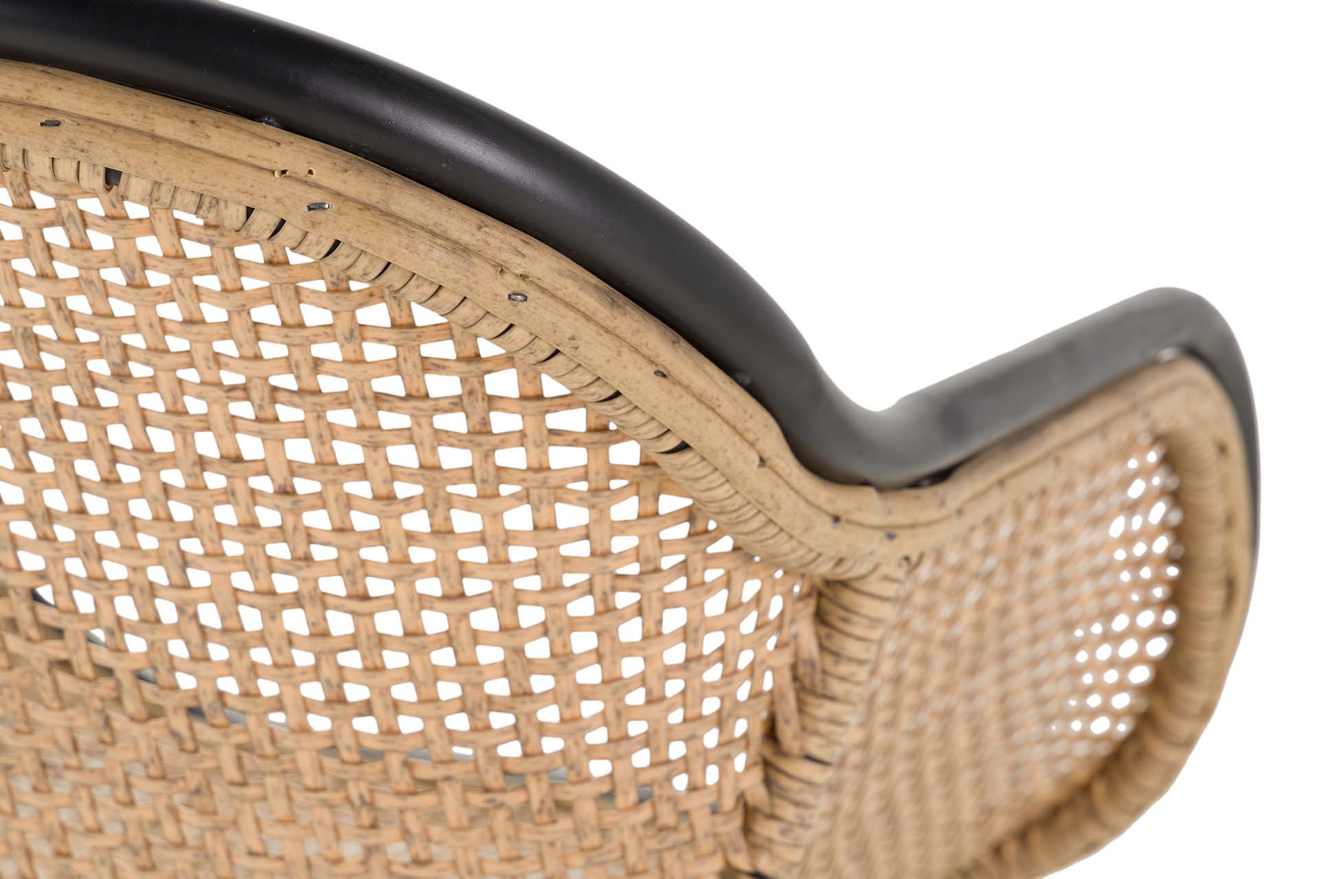 CADEIRA DE RATTAN SINTÉTICO PRETO NATURAL 58x59x82 CM