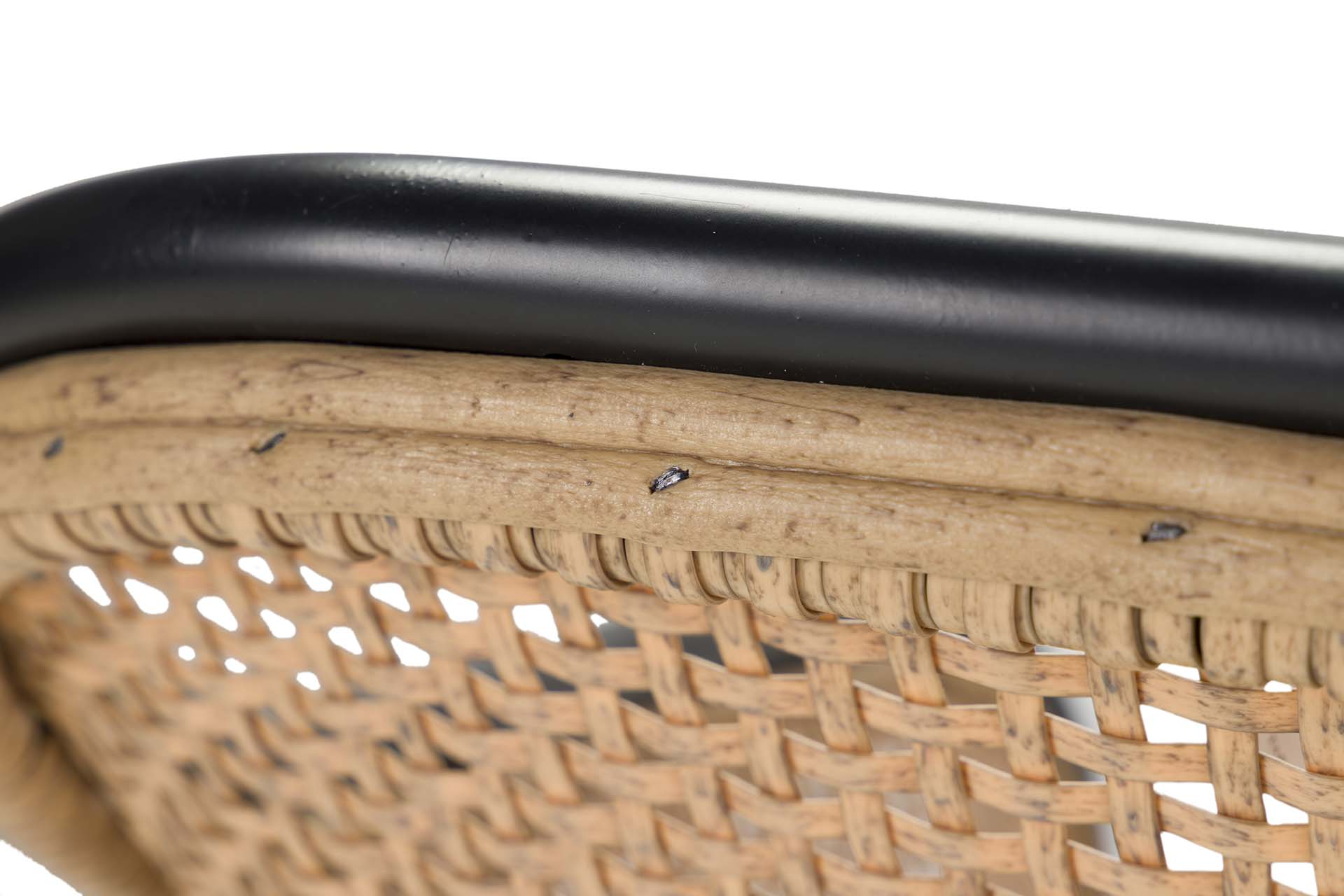 CADEIRA DE RATTAN SINTÉTICO PRETO NATURAL 58x59x82 CM