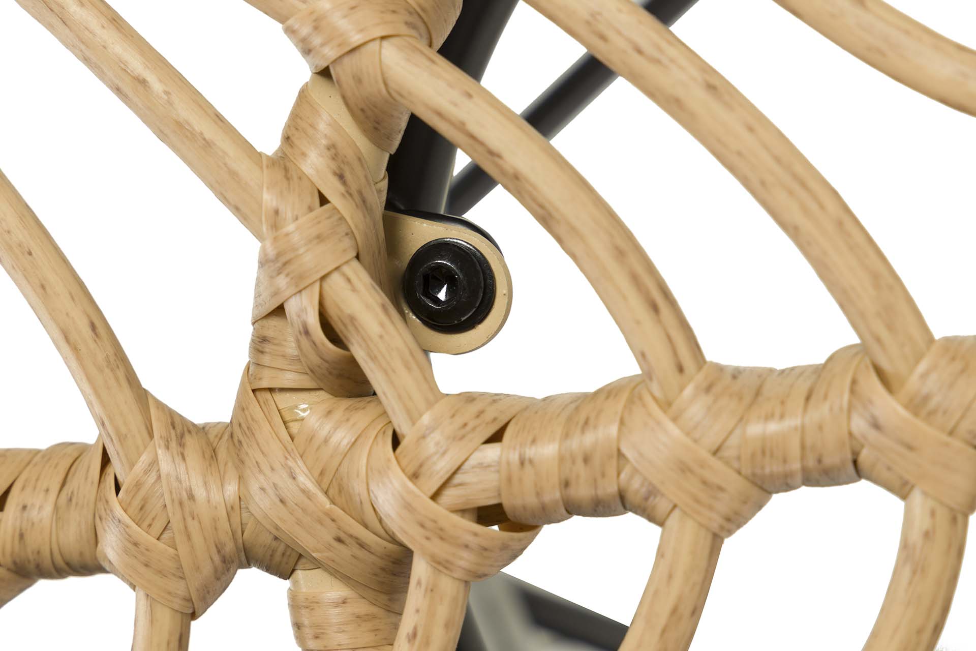 SYNTHETIC RATTAN IRON GLASS TABLE 75x75x75 CM