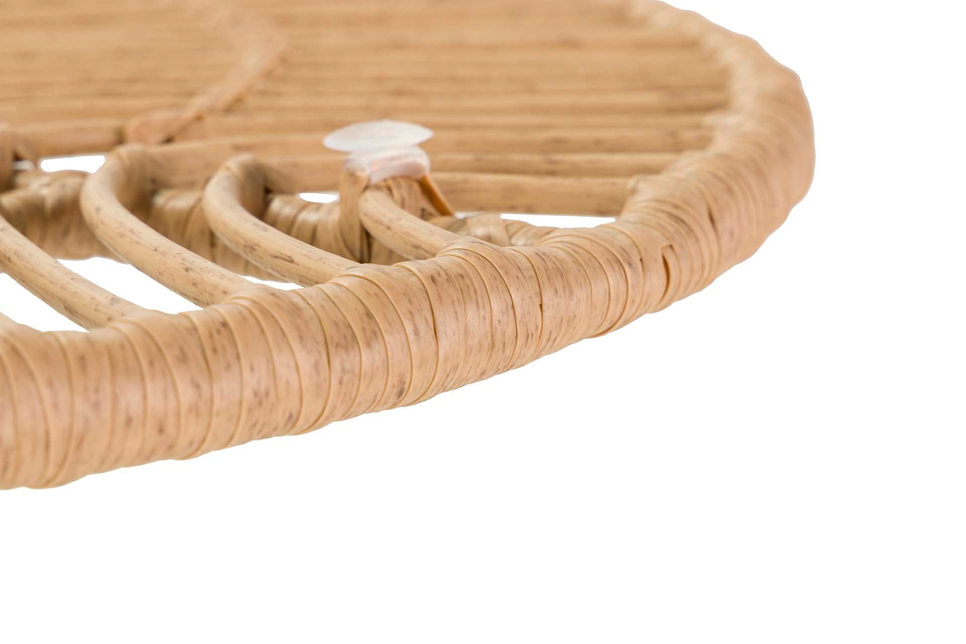 SYNTHETIC RATTAN IRON GLASS TABLE 75x75x75 CM