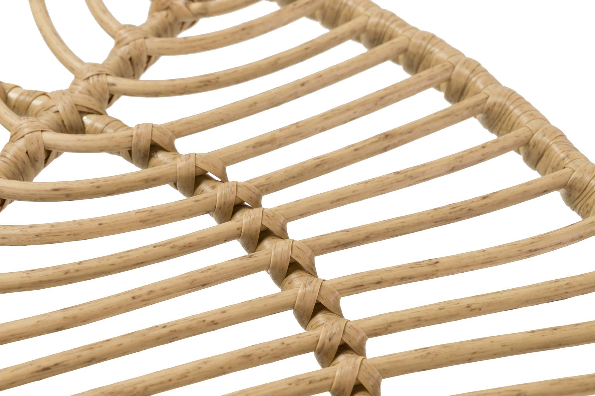 SYNTHETIC RATTAN IRON GLASS TABLE 75x75x75 CM