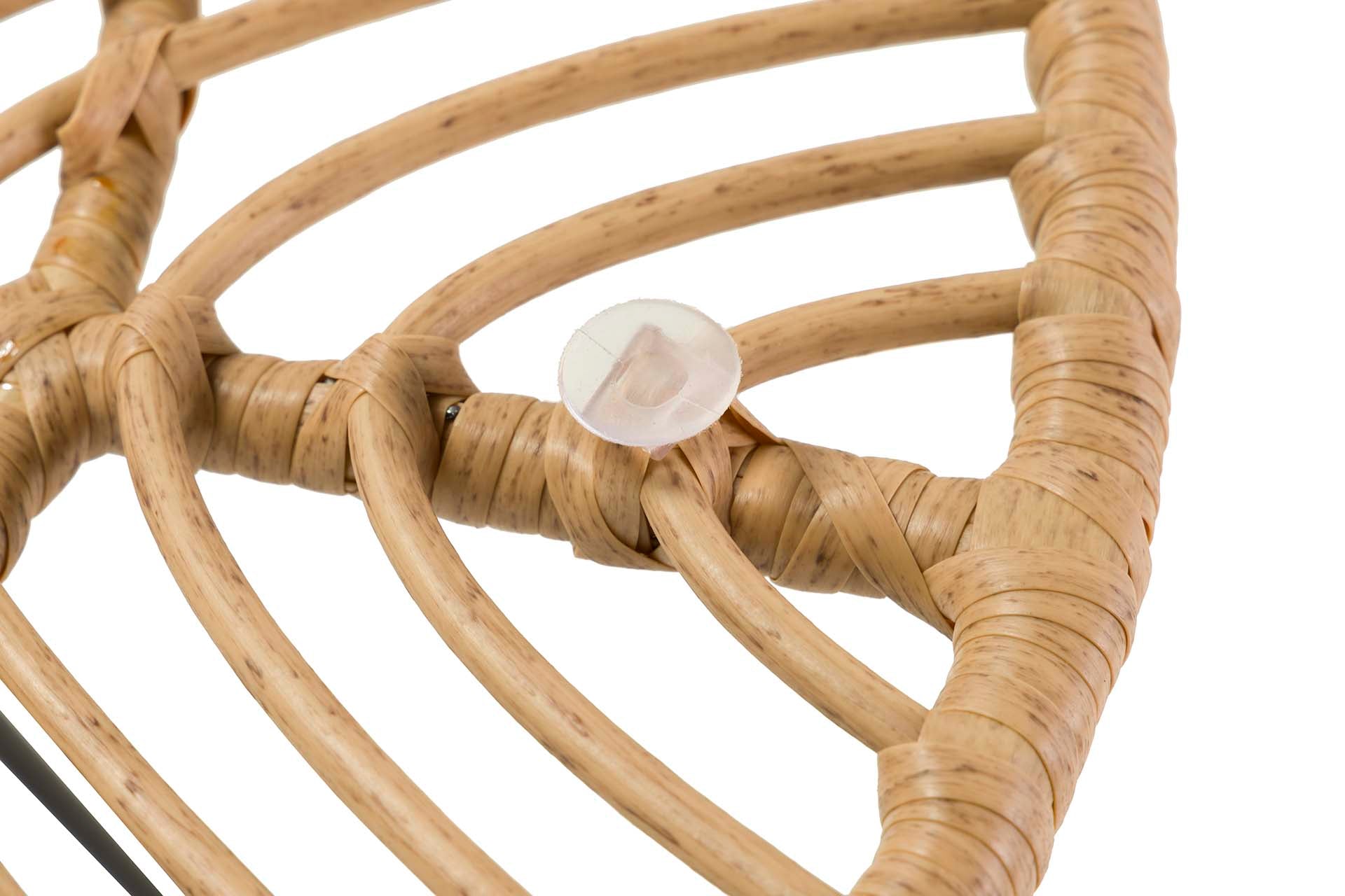 SYNTHETIC RATTAN IRON GLASS TABLE 75x75x75 CM