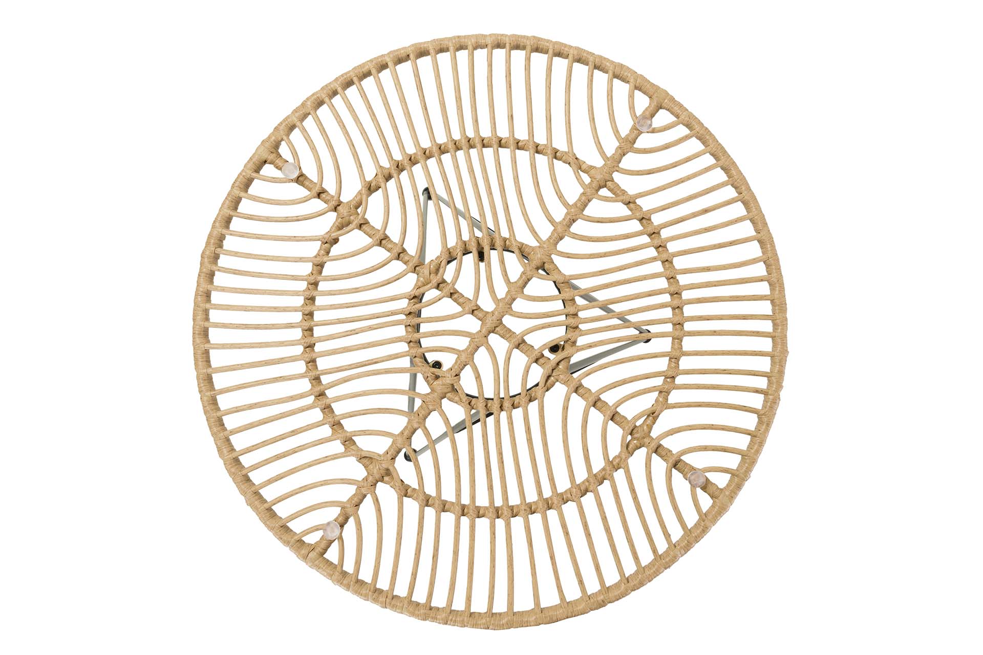 SYNTHETIC RATTAN IRON GLASS TABLE 75x75x75 CM