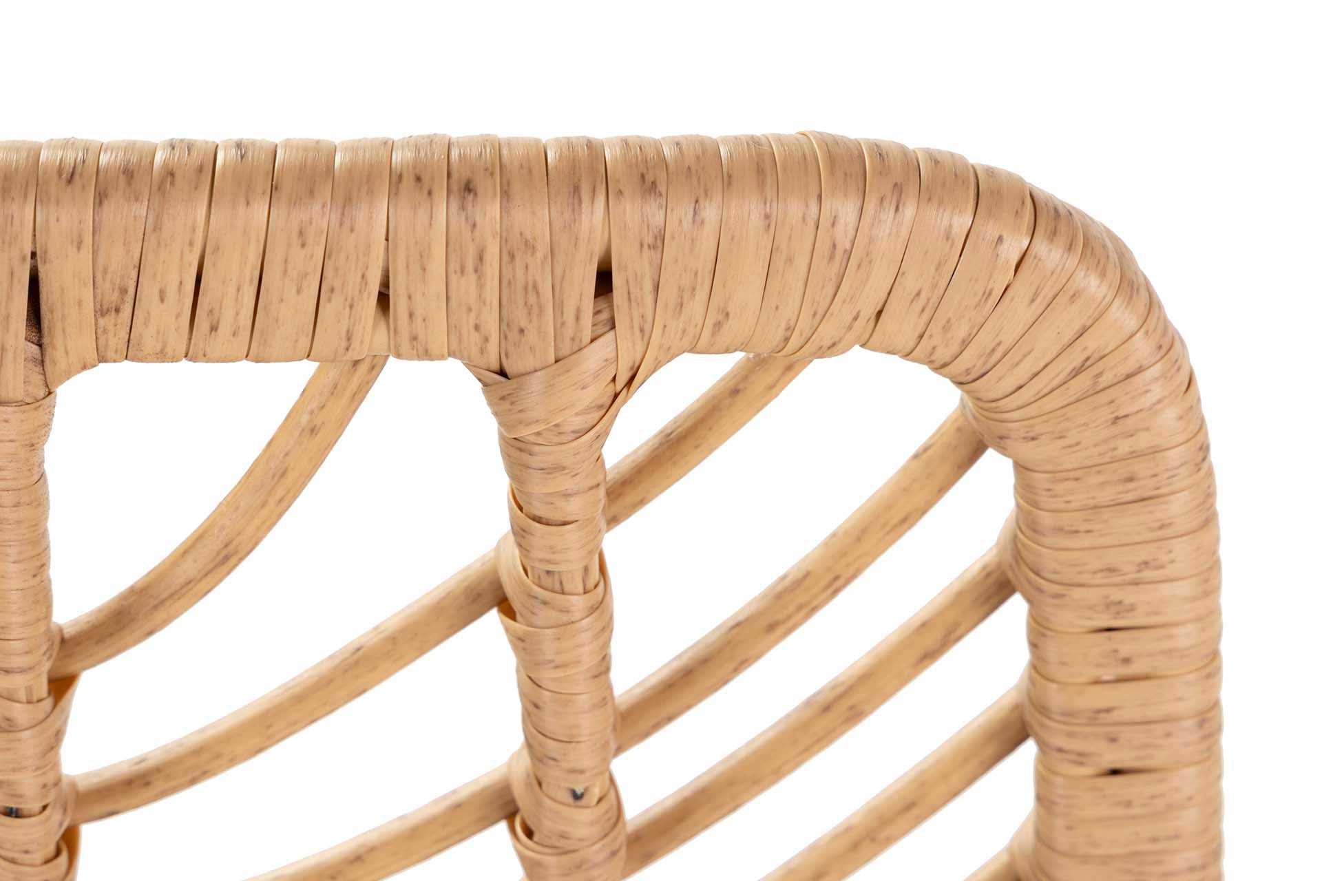 NATURAL BLACK SYNTHETIC RATTAN STOOL 53x58x109CM