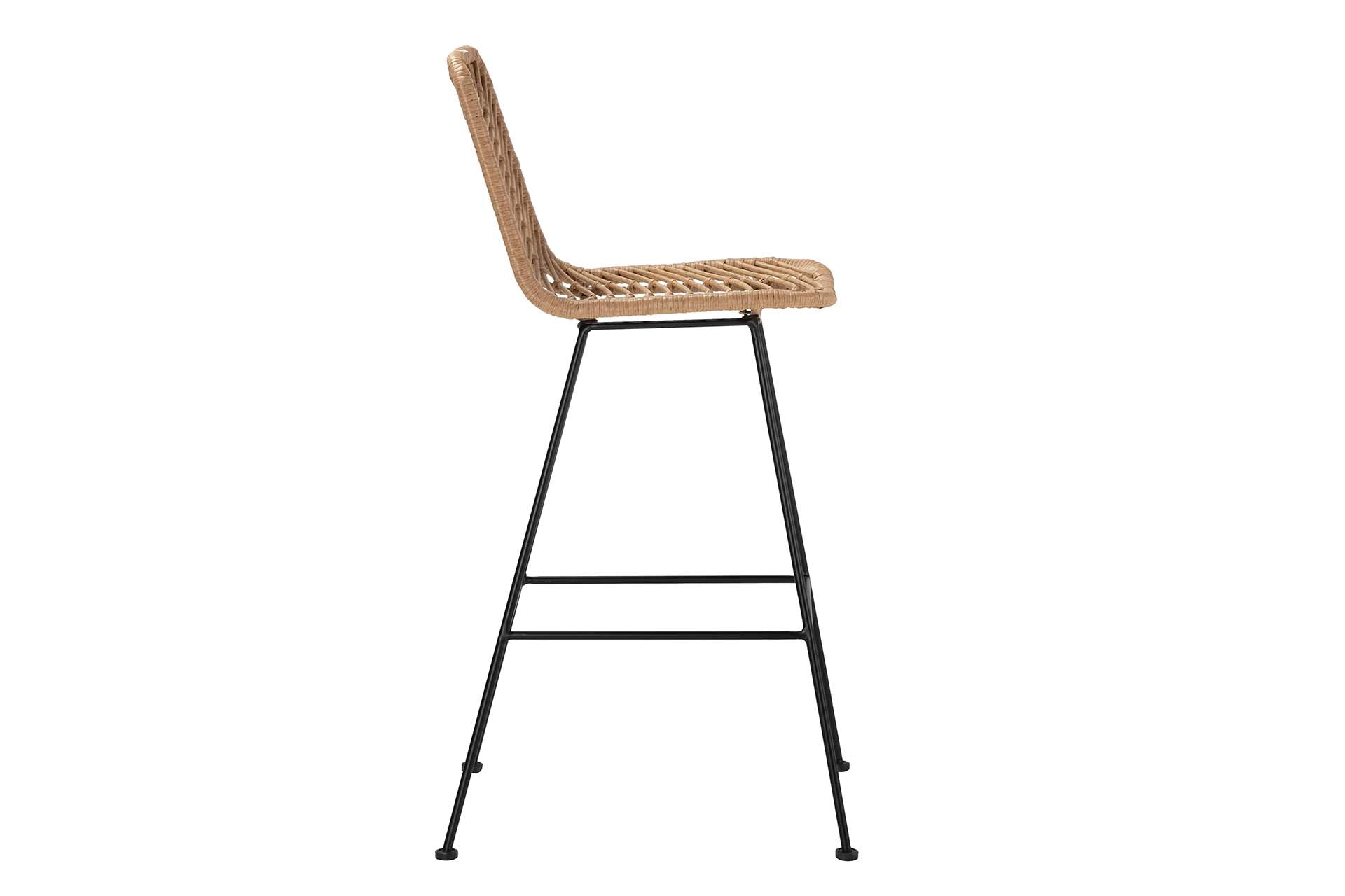 BANCO DE RATTAN SINTÉTICO PRETO NATURAL 53x58x109CM