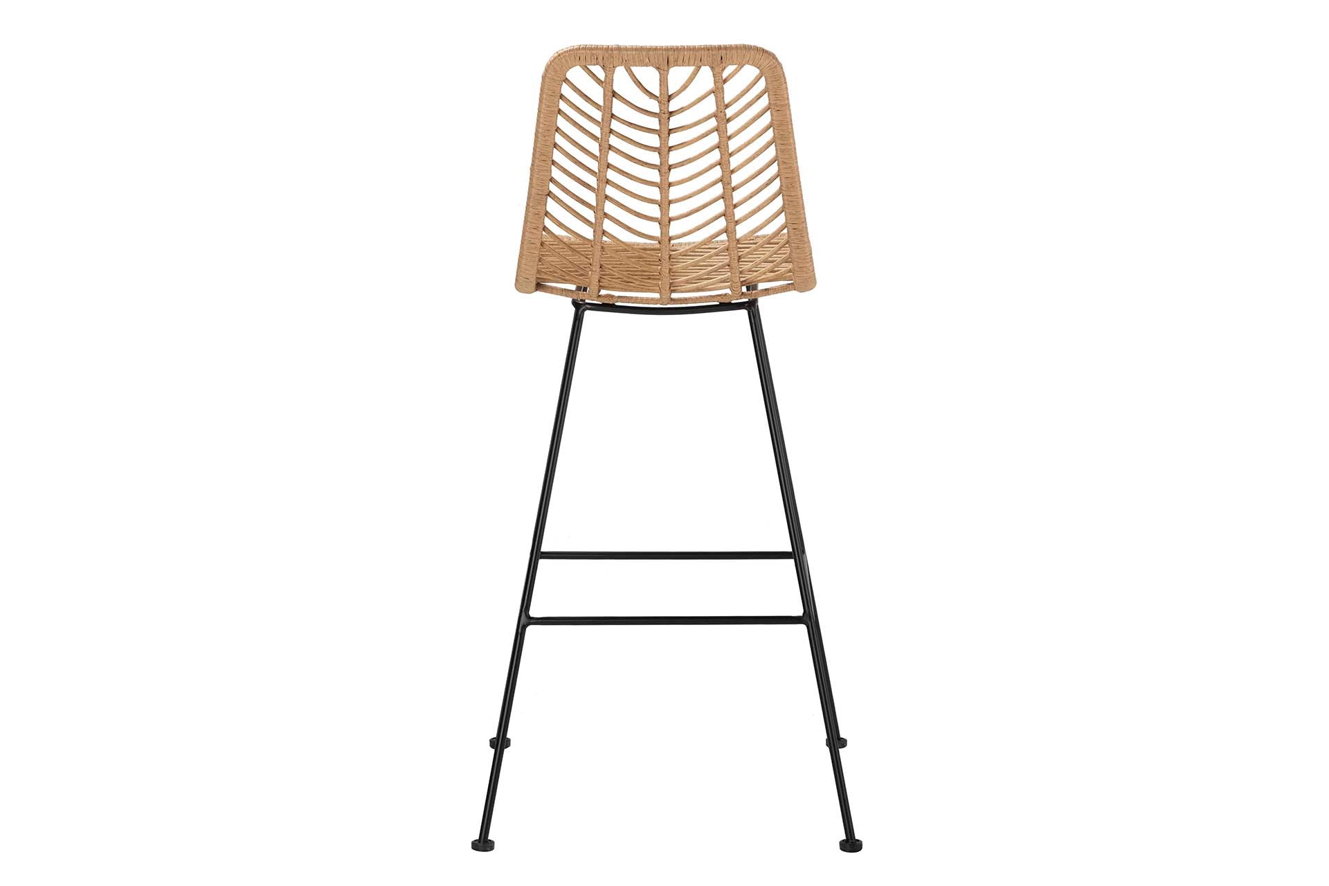 BANCO DE RATTAN SINTÉTICO PRETO NATURAL 53x58x109CM