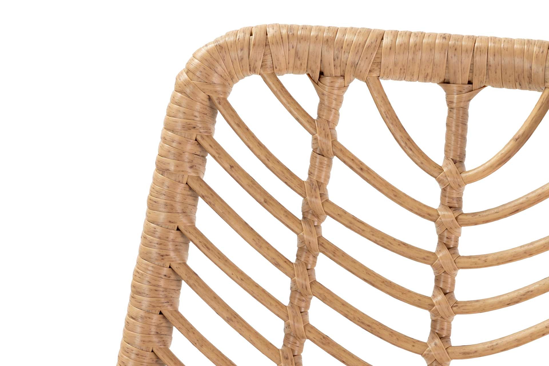 BANCO DE RATTAN SINTÉTICO PRETO NATURAL 53x58x109CM
