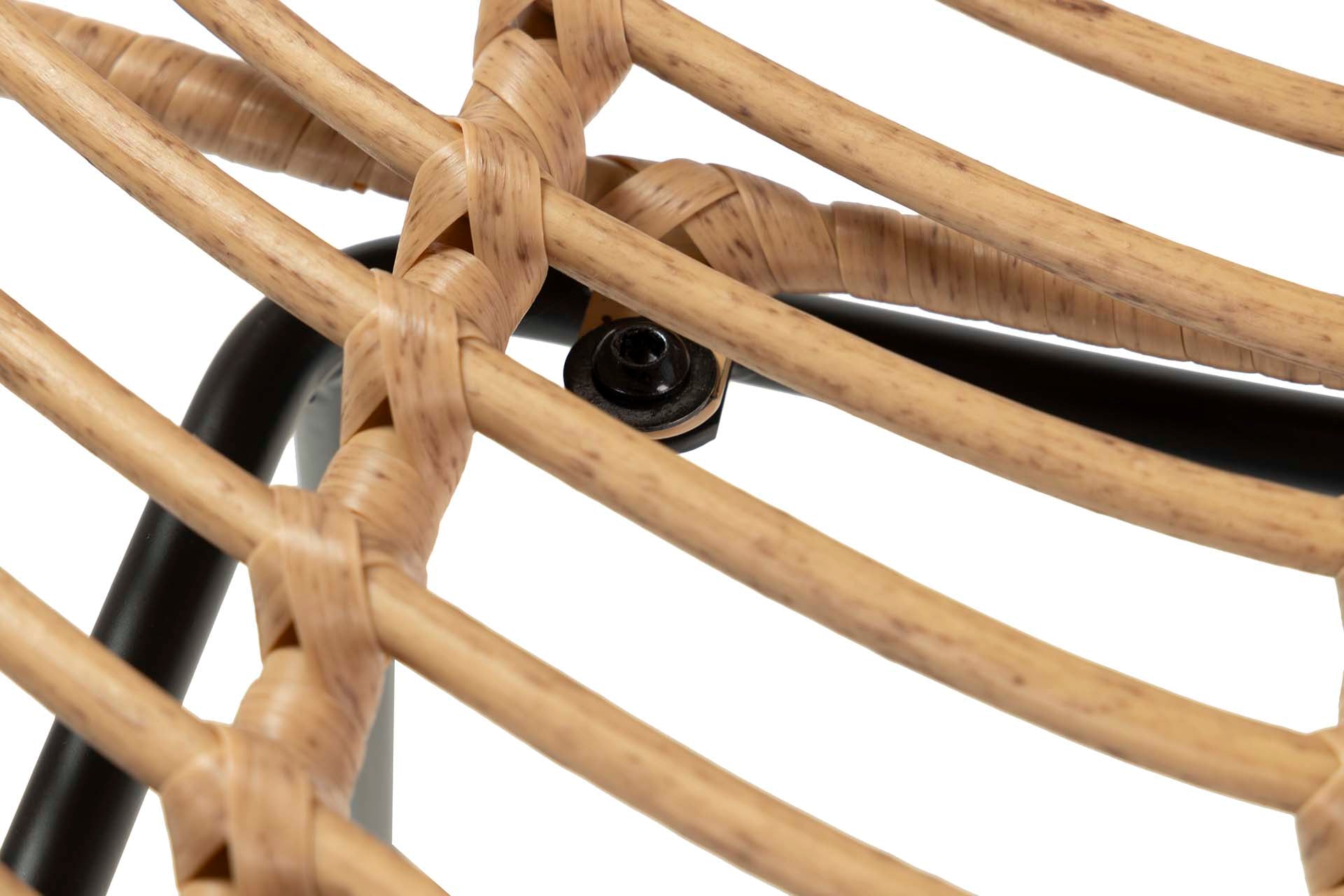 NATURAL BLACK SYNTHETIC RATTAN STOOL 53x58x109CM